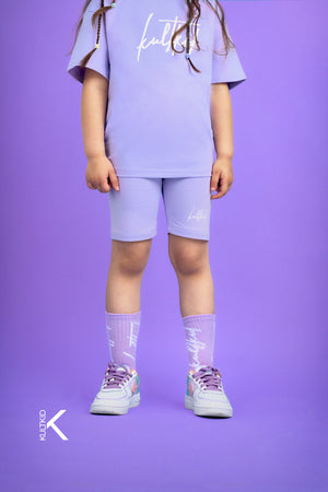 High Waisted Biker Shorts with Resistain® in Lavender