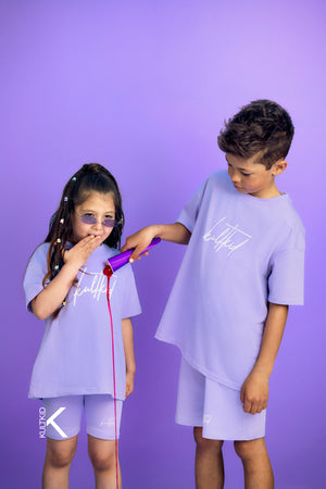 Oversized T-shirt met Kult -logo met Resistain® in lavendel