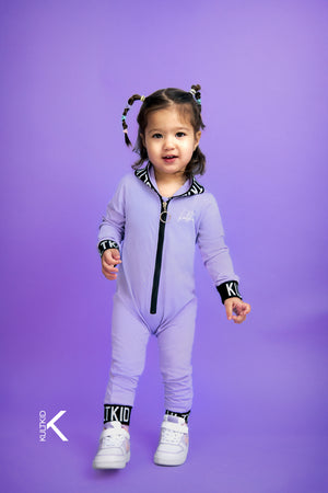 Kult Hooded Baby One Piece with Resistain® in Lavender