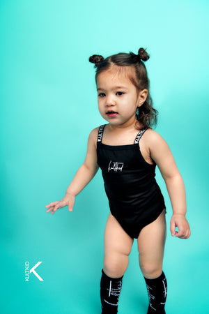 Kult Logo Strap Baby Bodysuit with Resistain® in Ink